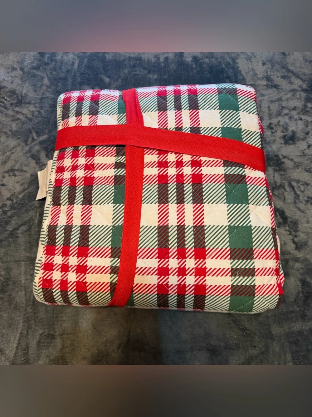 Martha Stewart Green, Red & White Plaid Flannel Quilt Set - Full/Queen